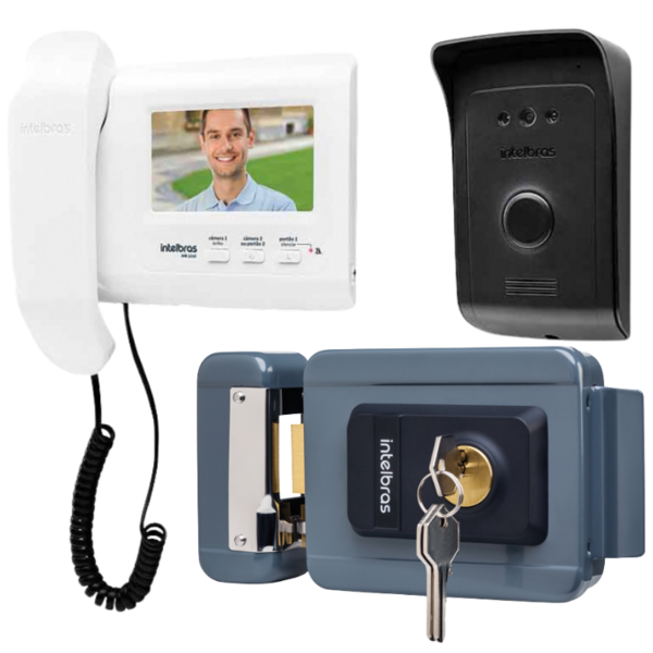 Kit 1 Vídeo Porteiro Interfone Ivr 1010 + 1 Fechadura Fx1500
