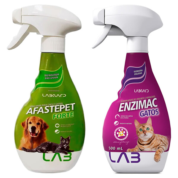 Kit 1un Educador Afaste Pet 500ml + 1un Enzimac Gatos 500ml