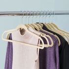 Kit 200 Cabide Veludo Slim Antideslizante Ultra Fino Bege