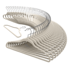 Kit 200 Cabide Veludo Slim Antideslizante Ultra Fino Bege