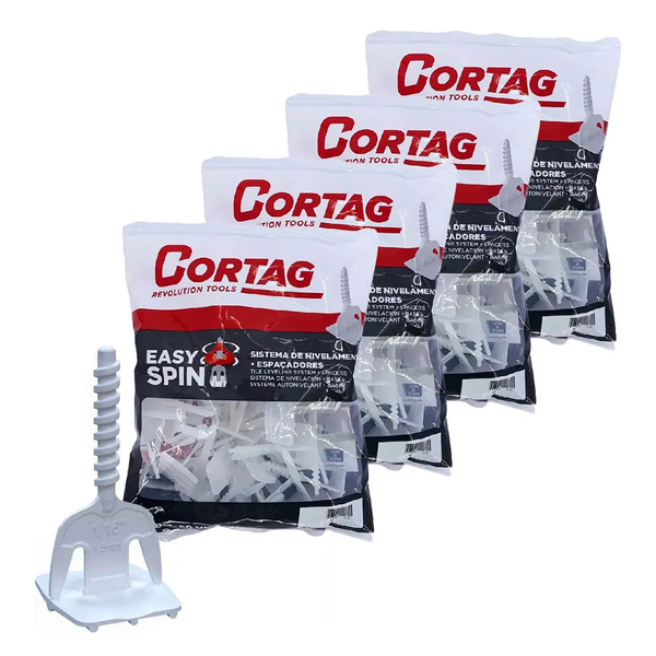 Kit 200 Espaçador Nivelador Easy Spin Rosca 1,5mm Cortag