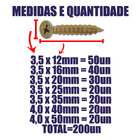 Kit 200 Parafusos Chipboard Philips + Maleta