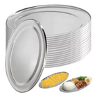 Kit 20 Bandejas Travessa Pequena Para Comida Bandeja De Inox