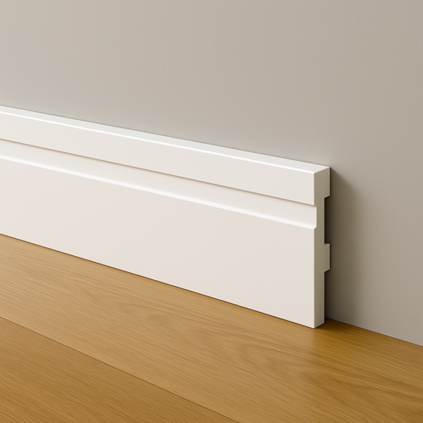 Kit 20 Barras Rodapé Poliestireno 10cm Frisado Branco 2m Rm D