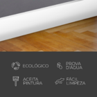 Kit 20 Barras Rodapé Poliestireno 10cm Liso Branco 2m Rm Decor