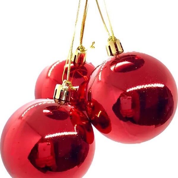Kit 20 Bola Vermelha Decoração De Natal Árvore De Natal 60mm