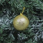 Kit 20 Bolas De Natal Glitter Dourada Enfeite Natalino 70mm