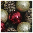 Kit 20 Bolas E Pinhas Decorativas Para Árvore De Natal 37mm