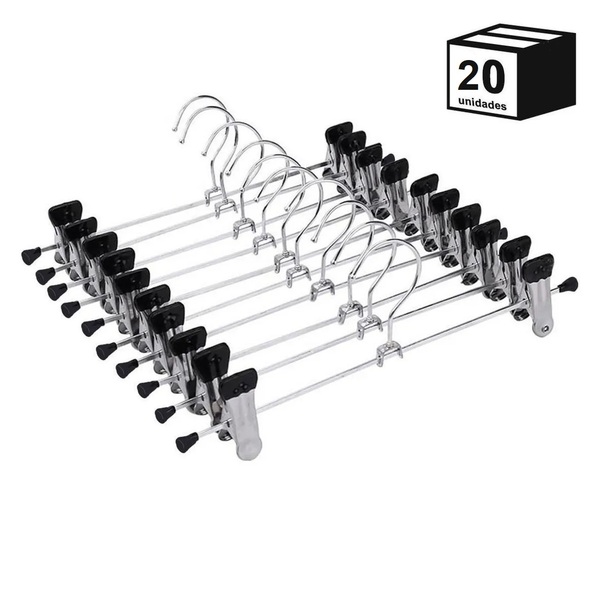 Kit 20 Cabide Presilha-calça, Saia Ou Bermuda Short Casita