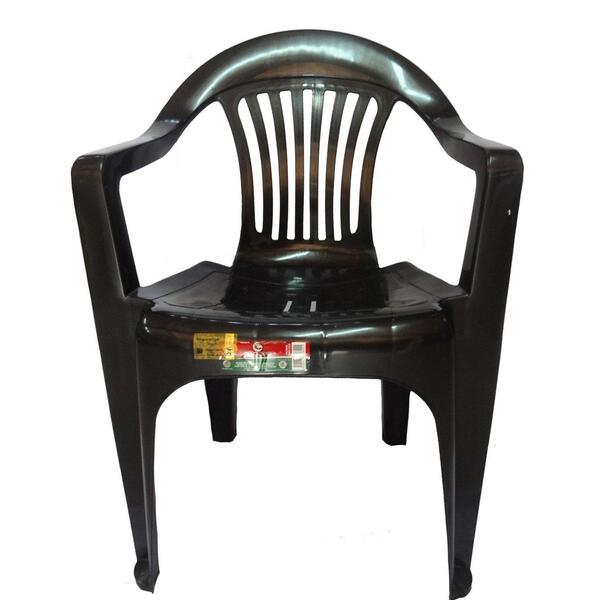 Kit 20 Cadeira Plástica Preta Poltrona Carga Máxima 182kg