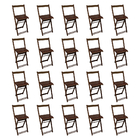 Kit 20 Cadeiras Bistrô De Madeira Dobravel Imbuia