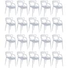 Kit 20 Cadeiras De Jantar Allegra Design Empilhável - Cinza