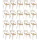 Kit 20 Cadeiras De Jantar Allegra Design Empilhável - Nude