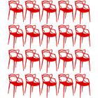 Kit 20 Cadeiras De Jantar Allegra Design Empilhável - Vermelho