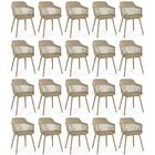 Kit 20 Cadeiras De Jantar Estofada Marcela - Nude Escuro