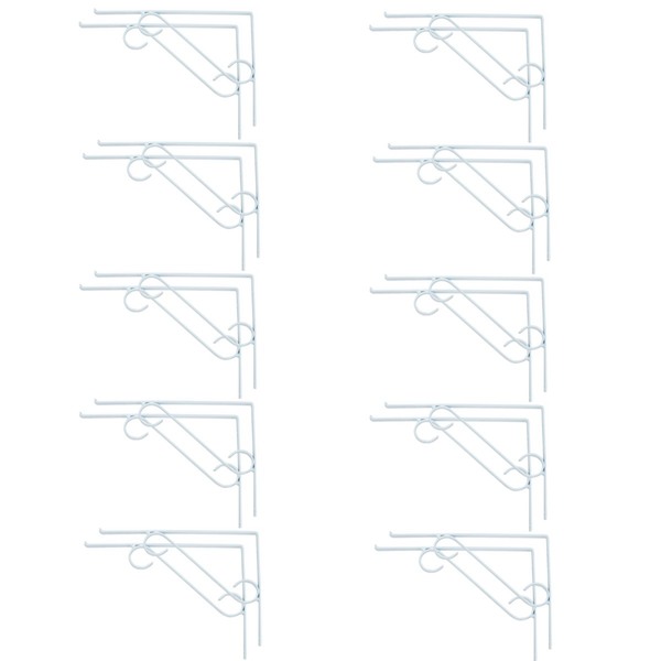Kit 20 Cantoneira Branca Suporte Em S P/ Vidro 30x25cm
