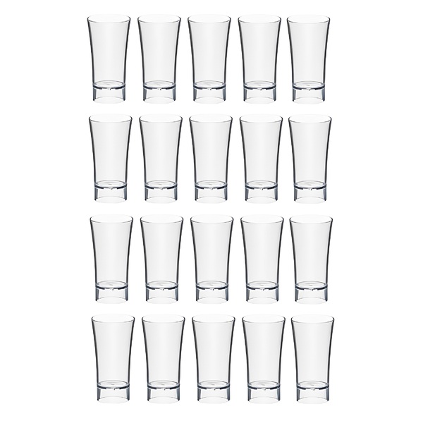 Kit 20 Copos De Shot Dose 50ml Plástico Boccati Tequila Bar