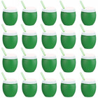 Kit 20 Copos Formato De Coco Verde Com Canudo 300 Ml Caçula