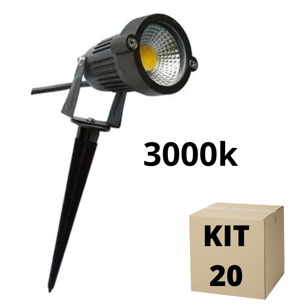 Kit 20 Espeto De Jardim Led 7w Bivolt Ip65 3000k À Md1020