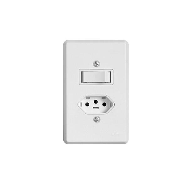 Kit 20 Interruptor Elétrico 1 Tecla Simples E Tomada - Ilumi