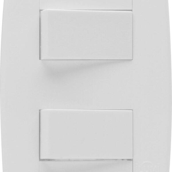 Kit 20 Interruptor Elétrico 2 Teclas Branco 10a - Ilumi