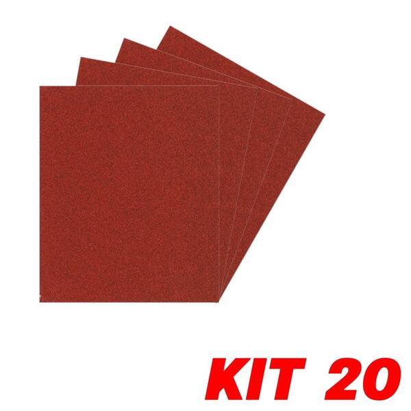 Kit 20 Lixa Folha Grão 150 Massa Gesso Parede 27x22cm