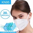 Kit 20 Máscaras Kn95 Proteção 5 Camada Respiratória Pff2 N95