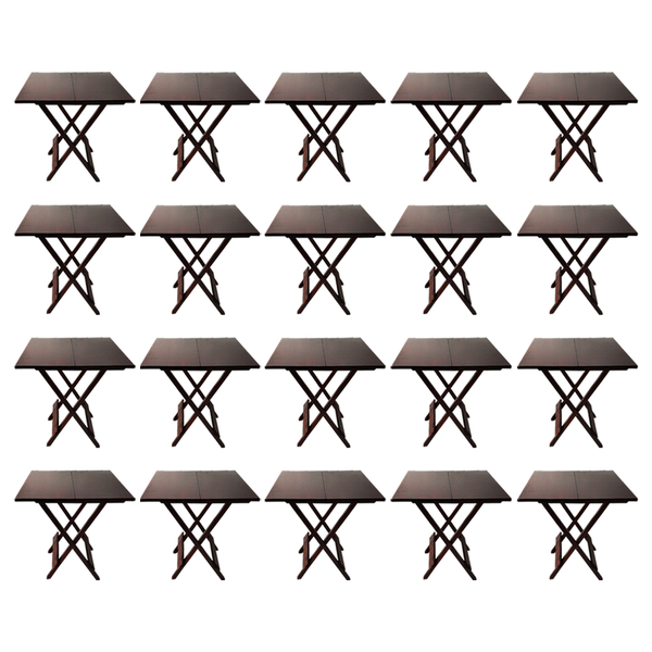 Kit 20 Mesas 70x70 De Madeira Dobravel Imbuia