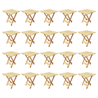 Kit 20 Mesas 70x70 De Madeira Dobravel Natural