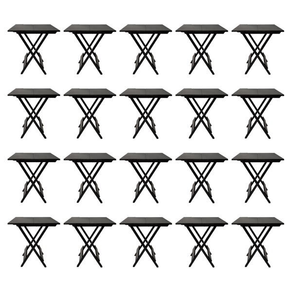 Kit 20 Mesas 70x70 De Madeira Dobravel Preto