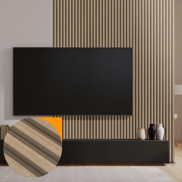 Kit 20 Painel Ripado Prime Madeira Pvc Carvalho Lisboa Dual T