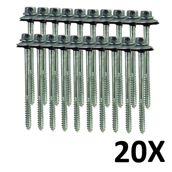 Kit 20 Parafuso Para Telha Com Arruelas 5/16''x180 Mm