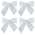 Kit 20 Peças Enfeite Laços Branco Glitter Árvore Natal 10cm