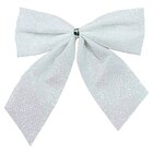 Kit 20 Peças Enfeite Laços Branco Glitter Árvore Natal 10cm