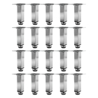 Kit 20 Pés Para Móveis Regulável Quadrado Cromado 15cm