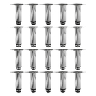 Kit 20 Pés Para Móveis Regulável Redondo Cromado 10cm