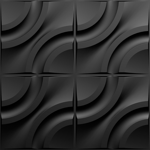 Kit 20 Placas 3d Pvc Preto Decoração Revestimento Premium De