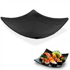 Kit 20 Pratos 15 Cm Quadrado Côncavo Preto Para Sushi Em Mela