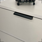 Kit 20 Puxadores De Móveis Wave Reto Preto 125mm Aluminium Pr