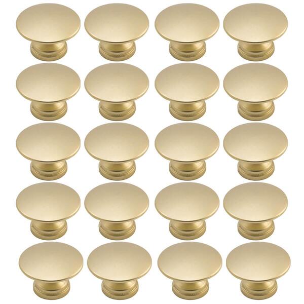 Kit 20 Puxadores Móveis Botão Ponto Dourado 3x2cm Redondo Zam