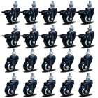 Kit 20 Rodízio Linha Black Parafuso 3/8" 50mm 10 Com Freio 10