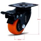 Kit 20 Rodízio Linha Black Placa 50mm Com Freio Laranja - Col