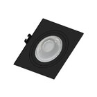 Kit 20 Spot Embutir Quadrado Face Plana Dicroica Mr16 Preto +