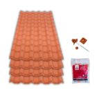 Kit 20 Telha Nortelit Pvc Plan 2.41x0.88 + 6 Kit Fixação