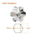 Kit 20 Un. Espelho Flexível Decorativo 17x19,6cm Hexágono