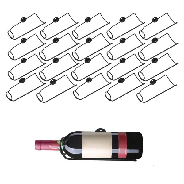 Kit 20 Unidades De Adega Parede Para Garrafa Vinho Aço Preto