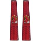 Kit 20 Vela Retorcida Natalina Enfeite Vermelho Festiva 20cm