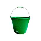 Kit 24 Balde Plástico Verde Liso C/alça De Aço 12 Litros