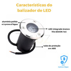 Kit 24 Balizador De Solo Led 1w Deck Escada Jardim - Prateado