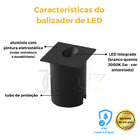 Kit 24 Balizador Embutir Led 2w 3000k Ip65 Alumínio - Preto -